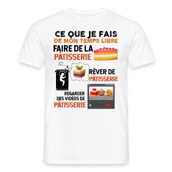 Patisserie temps libre Cadeau Profession - T-shirt homme - blanc - Devant - AI Model Male 178 dark (178cm)