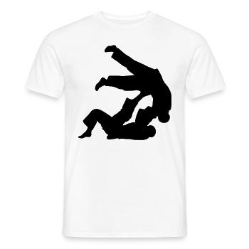 Jiu-Jitsu Brésilien BJJ - T-shirt homme - blanc - Devant - AI Model Male 178 dark (178cm)