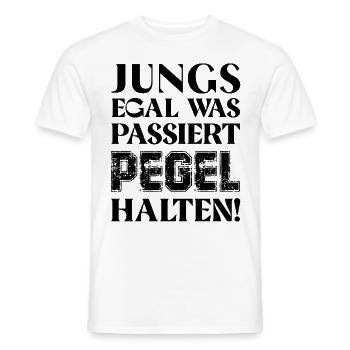 Jungs egal was passiert Pegel halten Bier Alk - Männer T-Shirt - Weiß - Vorne - AI Model Male 178 dark (178cm)