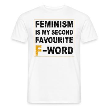 Feminismus ist mein zweitliebstes F-Wort - Männer T-Shirt - Weiß - Vorne - AI Model Male 178 dark (178cm)