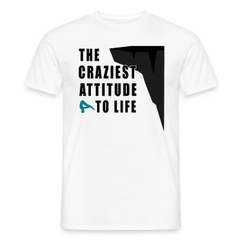 The craziest feeling cliff jumping - Men's T-Shirt - white - Front - AI Model Male 178 dark (178cm)