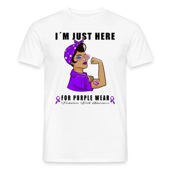 Premature Birth Conscious Purple Bow - Men's T-Shirt - white - Front - AI Model Male 178 dark (178cm)