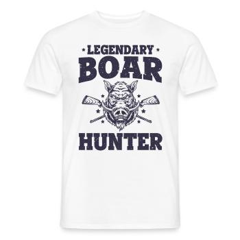 Légendaire Boar Hunter Hog Pig Vintage Funny Boar - T-shirt homme - blanc - Devant - AI Model Male 178 dark (178cm)