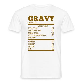 Thanksgiving Nutrition Gravy Funny Food Facts - Men's T-Shirt - white - Front - AI Model Male 178 dark (178cm)