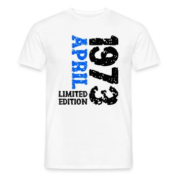 1973 avril édition limitée cadeau d’anniversaire - T-shirt homme - blanc - Devant - AI Model Male 178 dark (178cm)