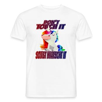 Don't Touch it sonst Klatscht it - Regenbogen - Männer T-Shirt - Weiß - Vorne - AI Model Male 178 dark (178cm)