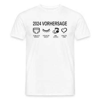 Vorhersage 2024 Werdende Eltern Babybauch - Männer T-Shirt - Weiß - Vorne - AI Model Male 178 dark (178cm)