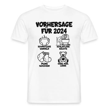 Vorhersage 2024 Werdende Eltern Babybauch - Männer T-Shirt - Weiß - Vorne - AI Model Male 178 dark (178cm)