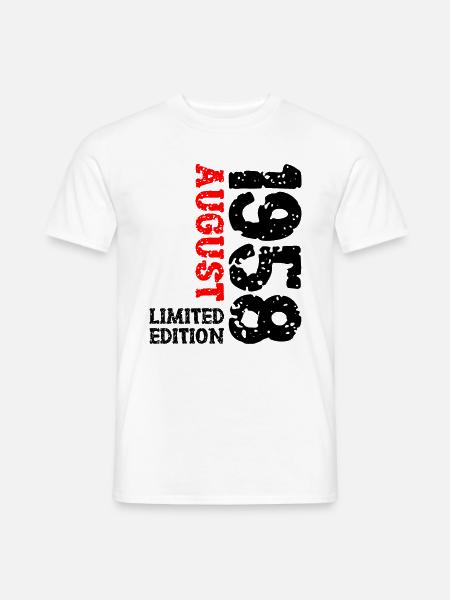 1958 August Limited Edition 65. Geburtstag Outfit - Männer T-Shirt - Weiß
