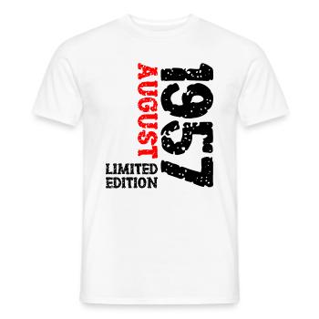 1957 August Limited Edition 66th Birthday Outfit - Men's T-Shirt - white - Front - AI Model Male 178 dark (178cm)