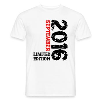 2016 September Limited Edition 7th Birthday Decoration - Men's T-Shirt - white - Front - AI Model Male 178 dark (178cm)
