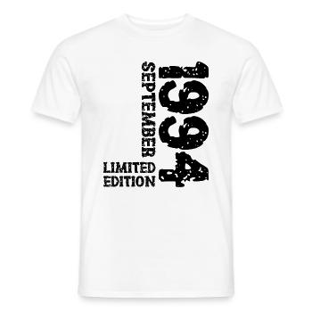 1994 September Limited Edition 29. Geburtstag Deko - Männer T-Shirt - Weiß - Vorne - AI Model Male 178 dark (178cm)