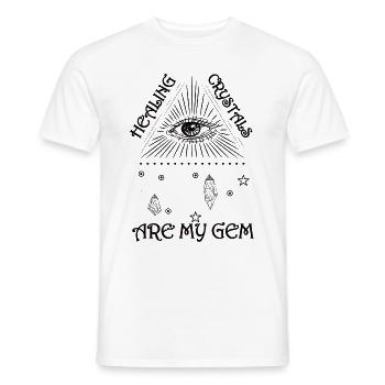 Funny Gemstone Chakra Healer Spiritual - Men's T-Shirt - white - Front - AI Model Male 178 dark (178cm)