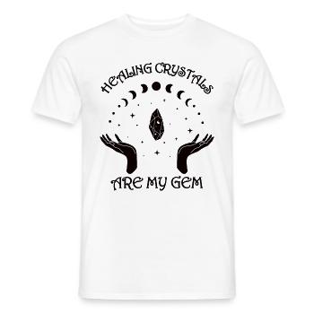 Funny Gemstone Chakra Healer Spiritual - Men's T-Shirt - white - Front - AI Model Male 178 dark (178cm)
