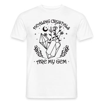 Funny Gemstone Chakra Healer Spiritual - Men's T-Shirt - white - Front - AI Model Male 178 dark (178cm)