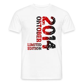 2014 Oktober Limited Edition 9. Geburtstag Deko - Männer T-Shirt - Weiß - Vorne - AI Model Male 178 dark (178cm)