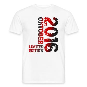 2016 Oktober Limited Edition 7. Geburtstag Deko - Männer T-Shirt - Weiß - Vorne - AI Model Male 178 dark (178cm)
