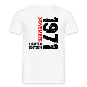 1971 novembre édition limitée 52e anniversaire décoration - T-shirt homme - blanc - Devant - AI Model Male 178 dark (178cm)