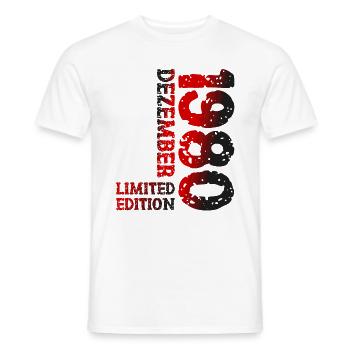 1980 Dezember Limited Edition 43. Geburtstag Deko - Männer T-Shirt - Weiß - Vorne - AI Model Male 178 dark (178cm)