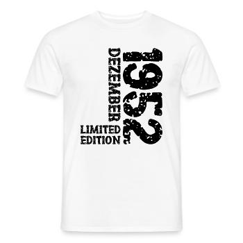 1952 décembre Limited Edition 71e anniversaire décoration - T-shirt homme - blanc - Devant - AI Model Male 178 dark (178cm)