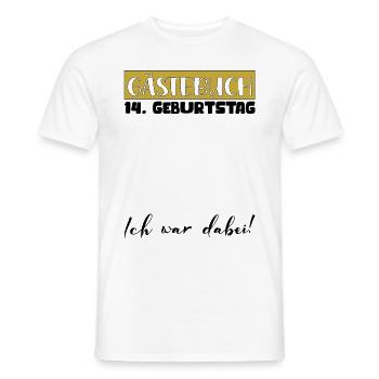 14th Birthday Gift Girls Boys Guestbook - Men's T-Shirt - white - Front - AI Model Male 178 dark (178cm)