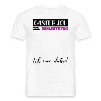 22ème Cadeau D’anniversaire Décoration Femme Livre d’Or Femme - T-shirt homme - blanc - Devant - AI Model Male 178 dark (178cm)