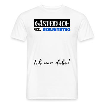 Livre d'or pour homme, cadeau d'anniversaire 42e, décoration pour homme - T-shirt homme - blanc - Devant - AI Model Male 178 dark (178cm)