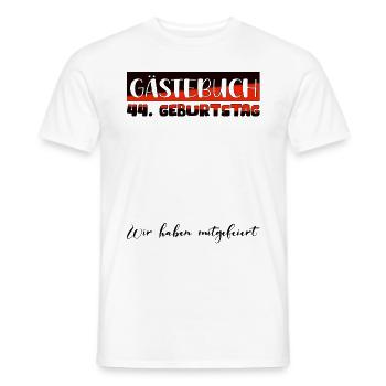 44th birthday gift women's decoration men's guest book - Men's T-Shirt - white - Front - AI Model Male 178 dark (178cm)