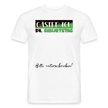 54 Birthday Gift Women's Decoration Men's Guestbook - Men's T-Shirt - white - Front - AI Model Male 178 dark (178cm)