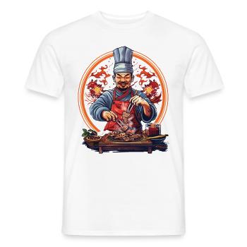 Hibachi Teppanyaki Bbq Japanische Küche - Männer T-Shirt - Weiß - Vorne - AI Model Male 178 dark (178cm)