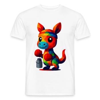 WPAP Polygon Kawaii Stil Tiere Baby Känguru Boxer - Männer T-Shirt - Weiß - Vorne - AI Model Male 178 dark (178cm)