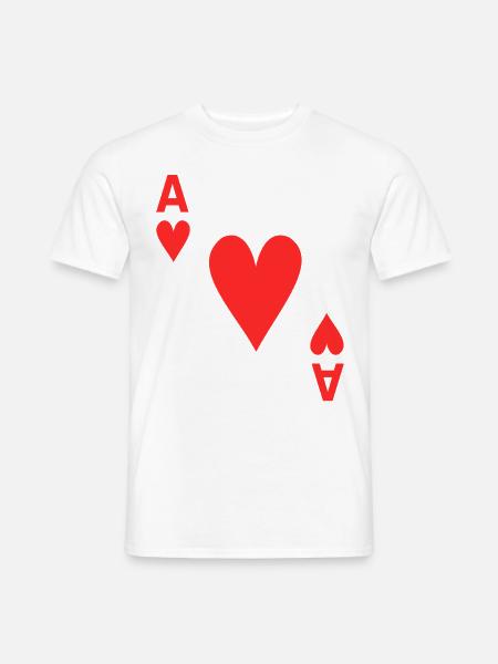 Herz Ass Kartenspiel Kostüm Fasching Karneval - Männer T-Shirt - Weiß
