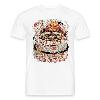 La cérémonie des ramens du dieu renard - T-shirt homme - blanc - Devant - AI Model Male 178 dark (178cm)