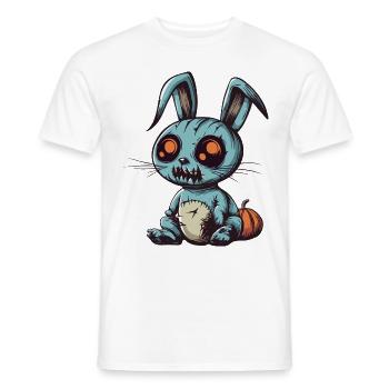Lapin Halloween Bande dessinée Drôle - T-shirt homme - blanc - Devant - AI Model Male 178 dark (178cm)