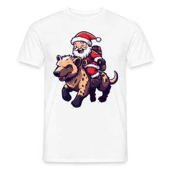 Hyena Santa Claus - Men's T-Shirt - white - Front - AI Model Male 178 dark (178cm)