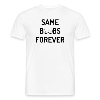 Same Boobs Forever Bachelorette Party - Men's T-Shirt - white - Front - AI Model Male 178 dark (178cm)