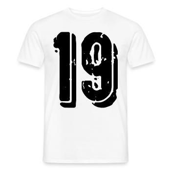 19 Zahl Trikot - Männer T-Shirt - Weiß - Vorne - AI Model Male 178 dark (178cm)