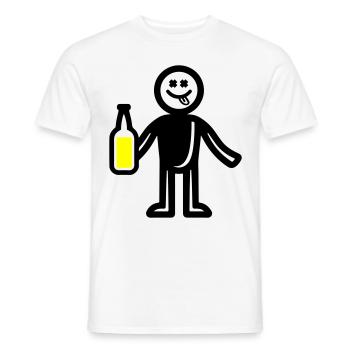 Silhouette buvant de la bière - T-shirt homme - blanc - Devant - AI Model Male 178 dark (178cm)