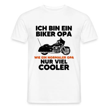 Rocker Opa Biker Motorradfahrer Chopper Bobber - Männer T-Shirt - Weiß - Vorne - AI Model Male 178 dark (178cm)