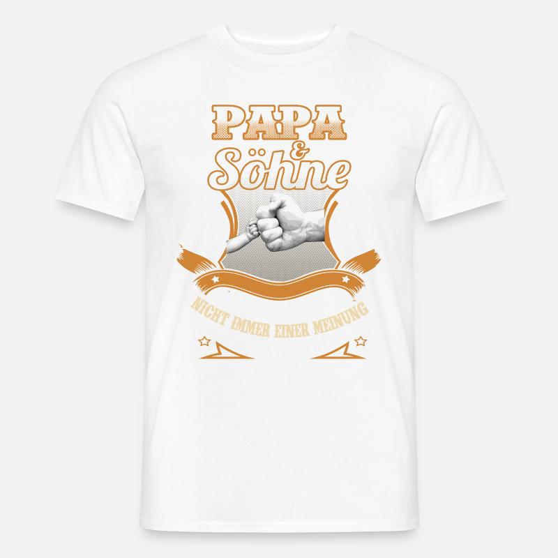 Papa & Söhne - Männer T-Shirt - Weiß