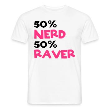 Nerd Raver - T-shirt homme - blanc - Devant - AI Model Male 178 dark (178cm)