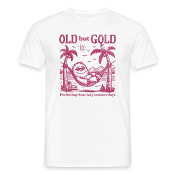 Old but Gold Chill with the Yeti - Men's T-Shirt - white - Front - AI Model Male 178 dark (178cm)