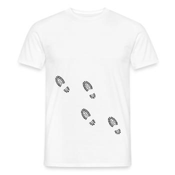 Spuren Schuhen traces - Männer T-Shirt - Weiß - Vorne - AI Model Male 178 dark (178cm)