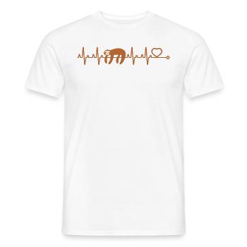 Sloth with heartbeat Sloths - Men's T-Shirt - white - Front - AI Model Male 178 dark (178cm)