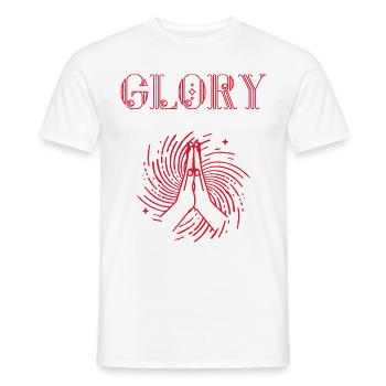 GLORY Christian Apparel Design - Men's T-Shirt - white - Front - AI Model Male 178 dark (178cm)