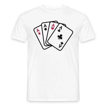 Poker - Men's T-Shirt - white - Front - AI Model Male 178 dark (178cm)