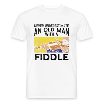Violinist Old Man - Men's T-Shirt - white - Front - AI Model Male 178 dark (178cm)