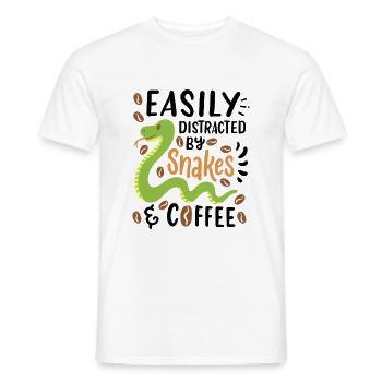 Files d’attente et café - T-shirt homme - blanc - Devant - AI Model Male 178 dark (178cm)