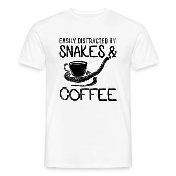 Files d’attente et café - T-shirt homme - blanc - Devant - AI Model Male 178 dark (178cm)