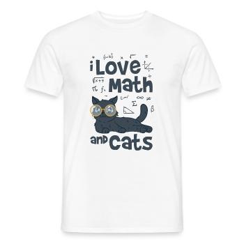 I Love Math and Cats - Men's T-Shirt - white - Front - AI Model Male 178 dark (178cm)